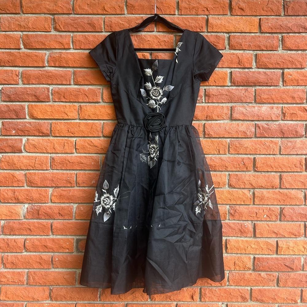 50s floral party dress